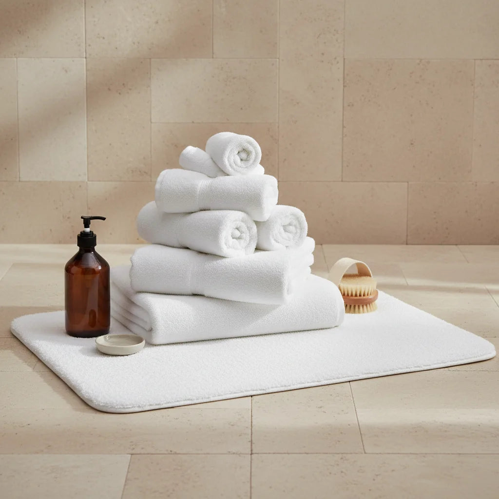 Tapis de Bain Blanc Épais 80x120cm