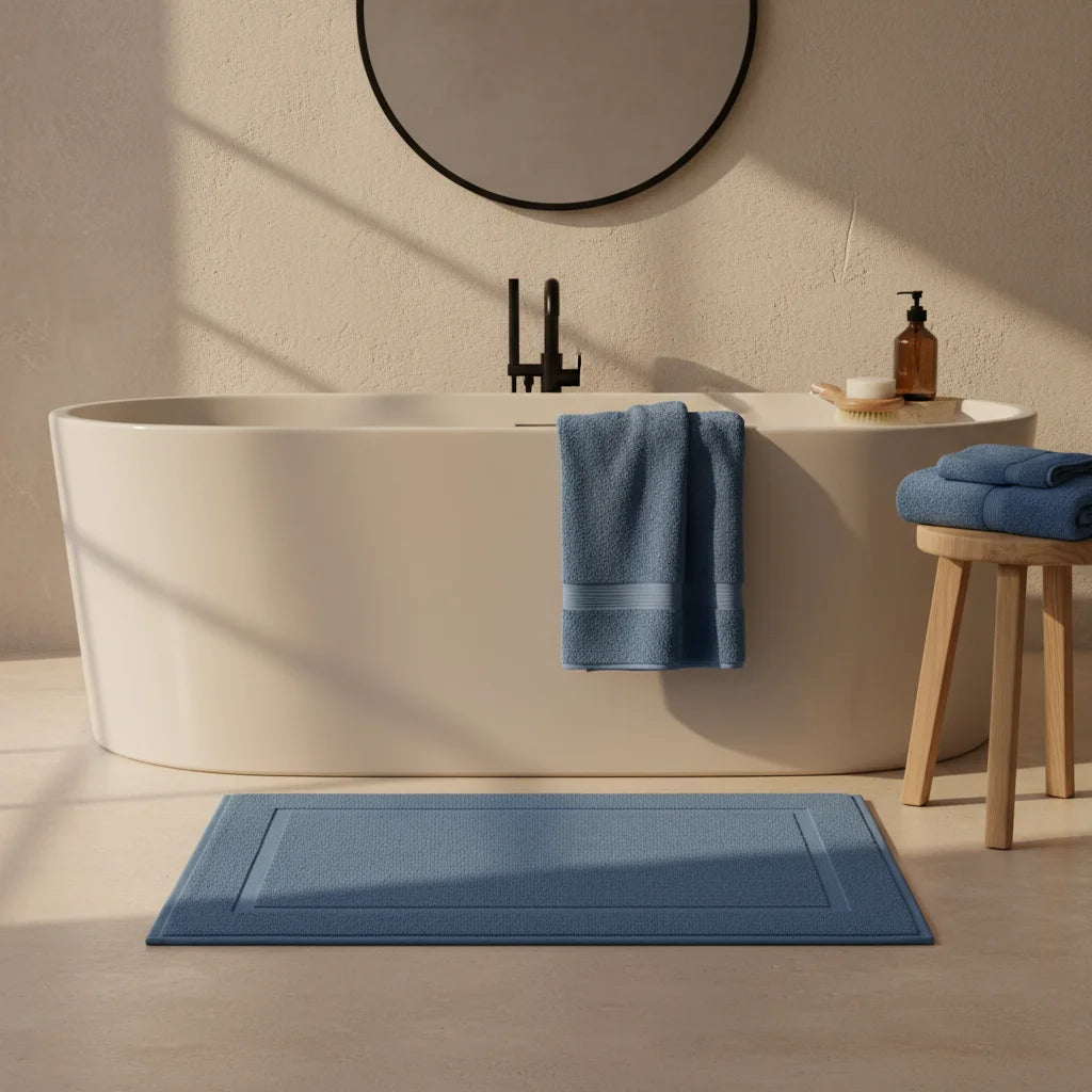 Tapis De Bain Bleu Canard