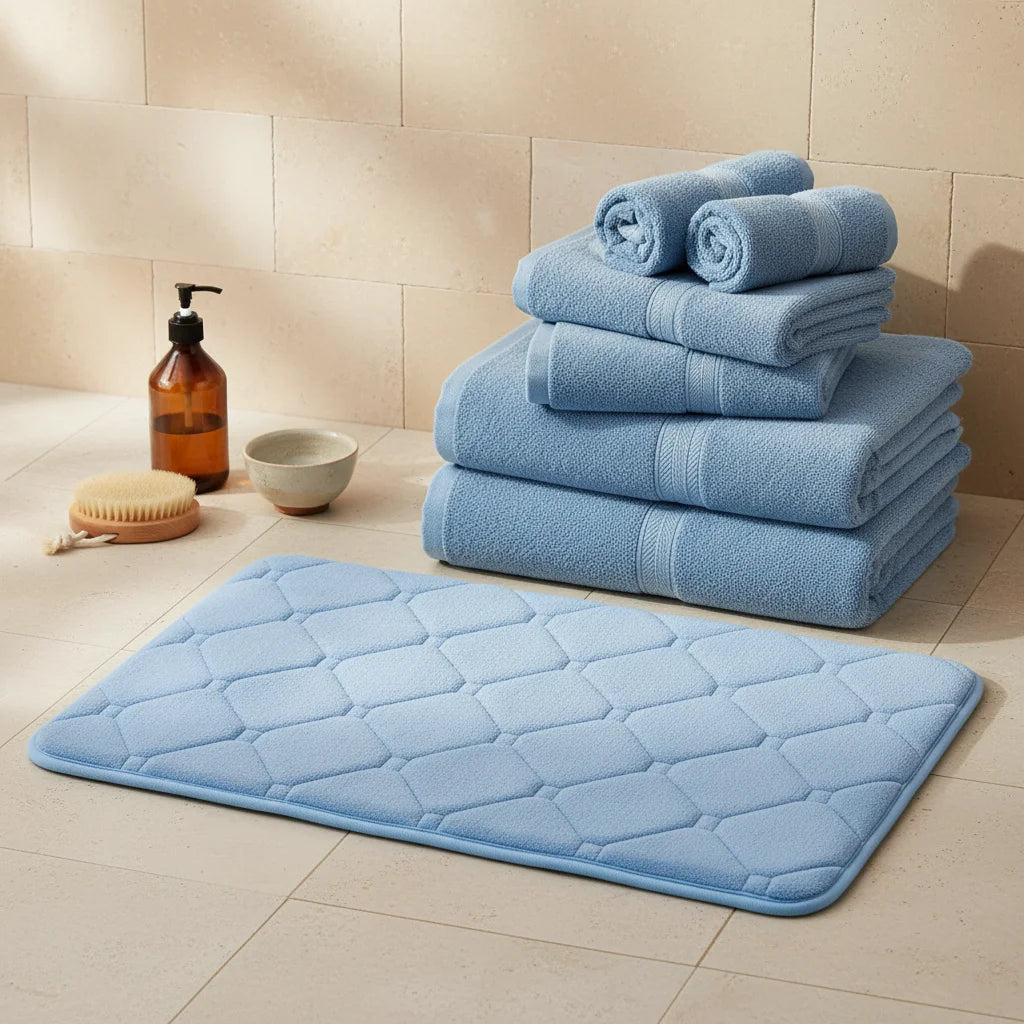 Tapis De Bain Bleu Ciel