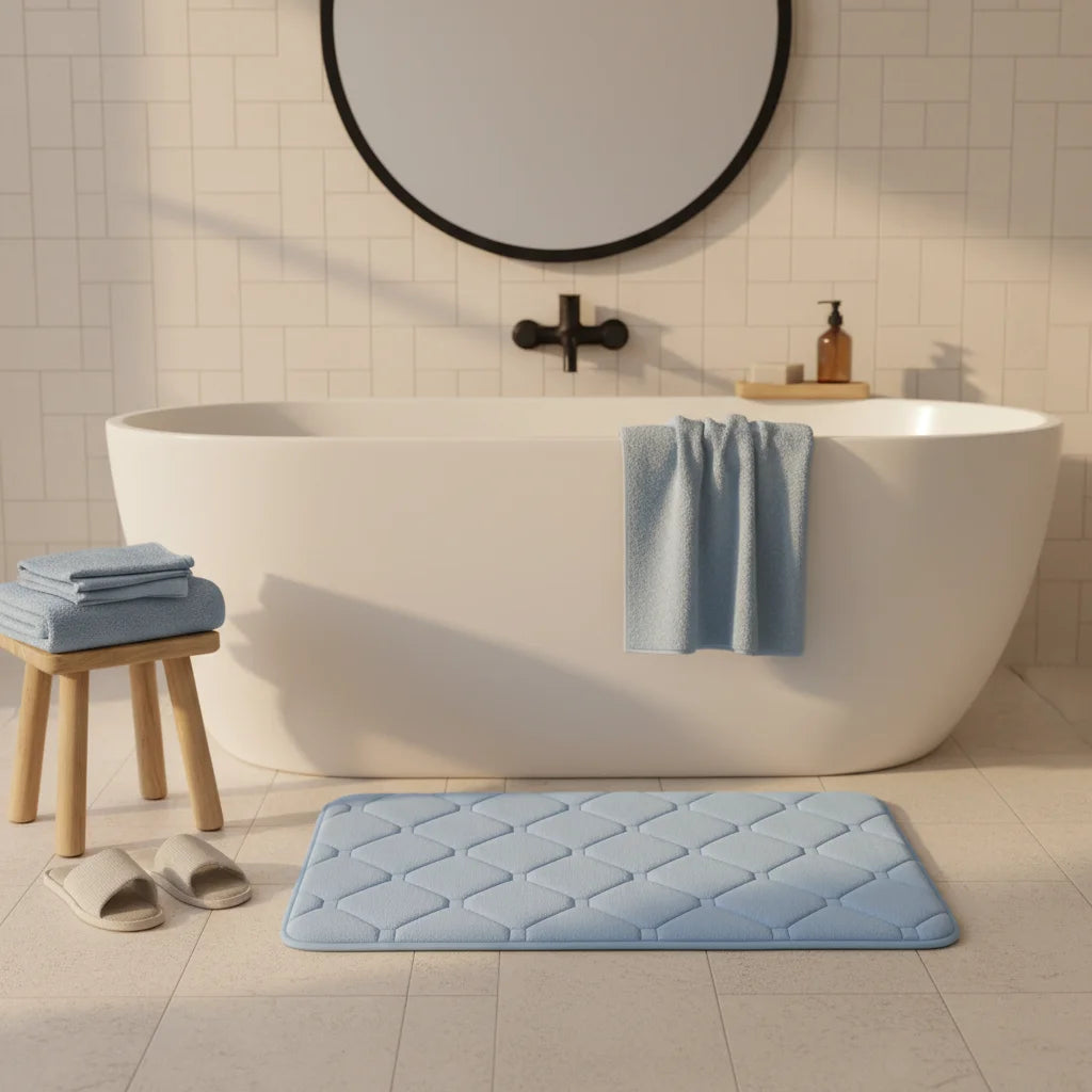 Tapis De Bain Bleu Ciel