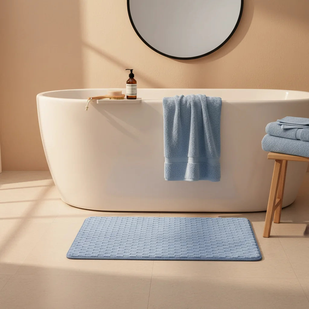 Tapis de Bain Bleu Clair Bleu clair