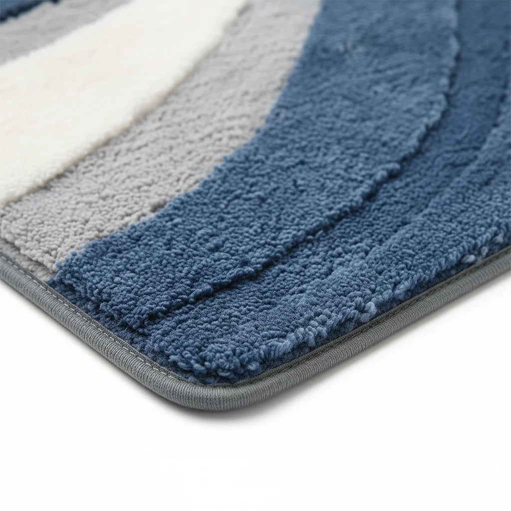 Tapis de Bain Bleu et Gris