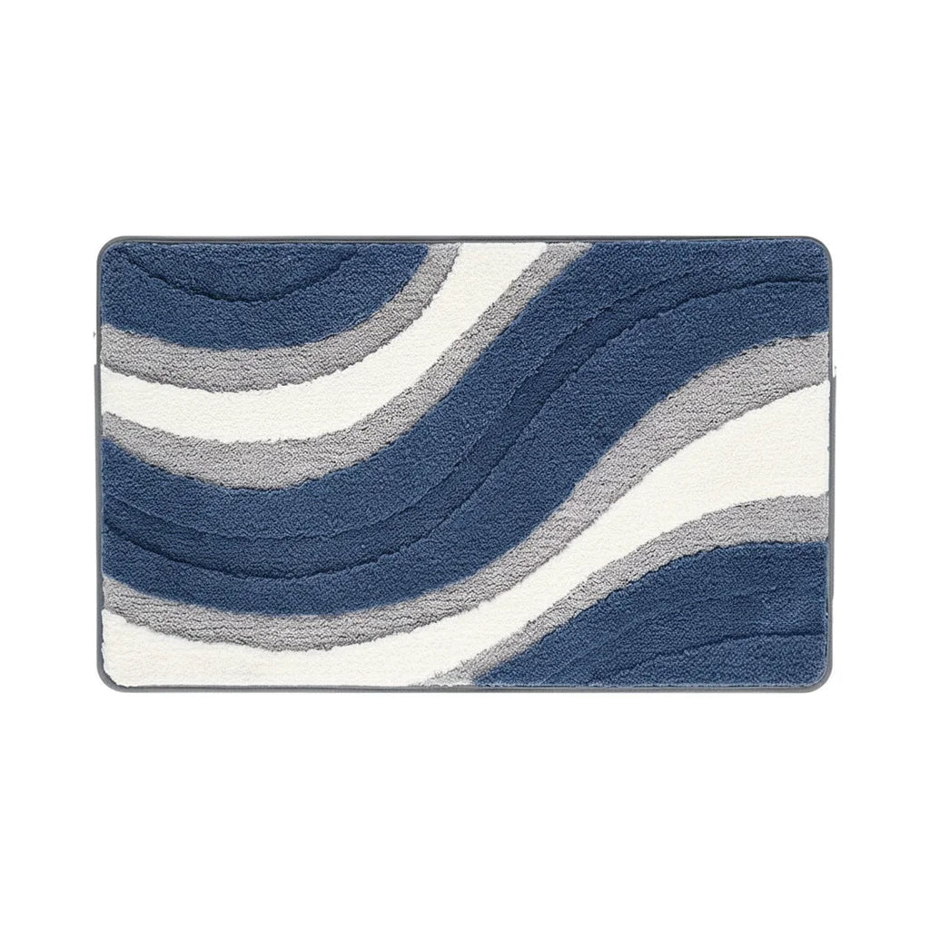 Tapis de Bain Bleu et Gris