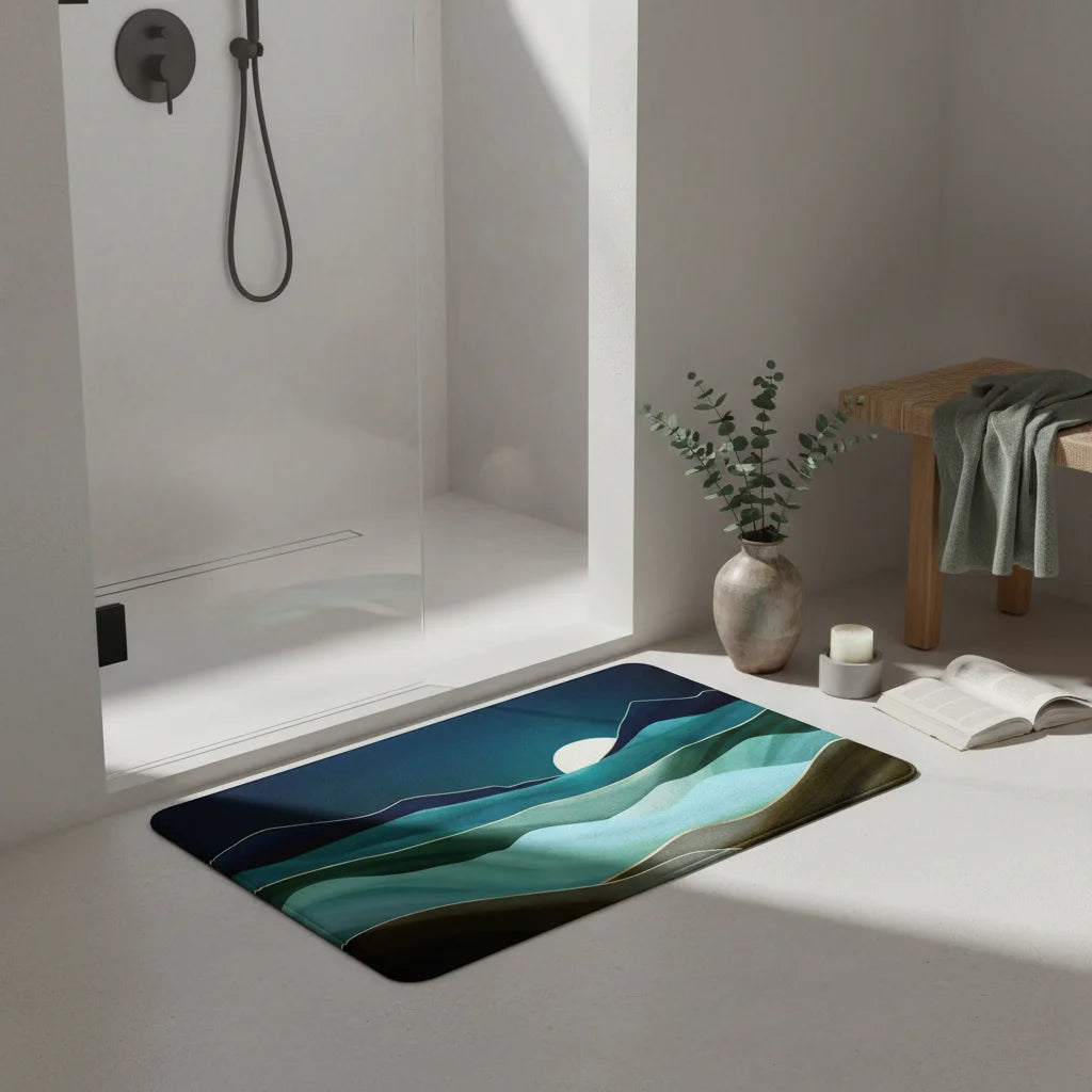 Tapis De Bain Bleu Lagon