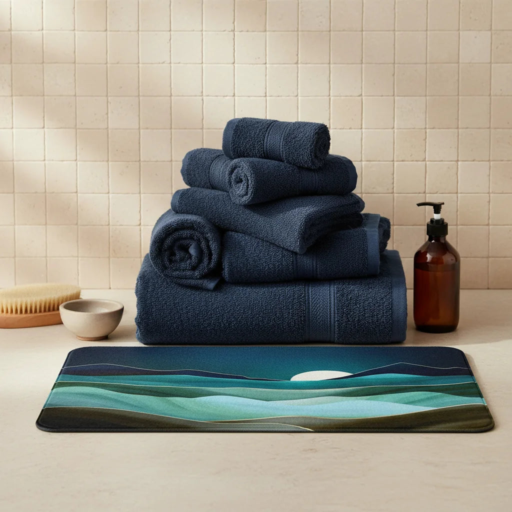 Tapis De Bain Bleu Lagon