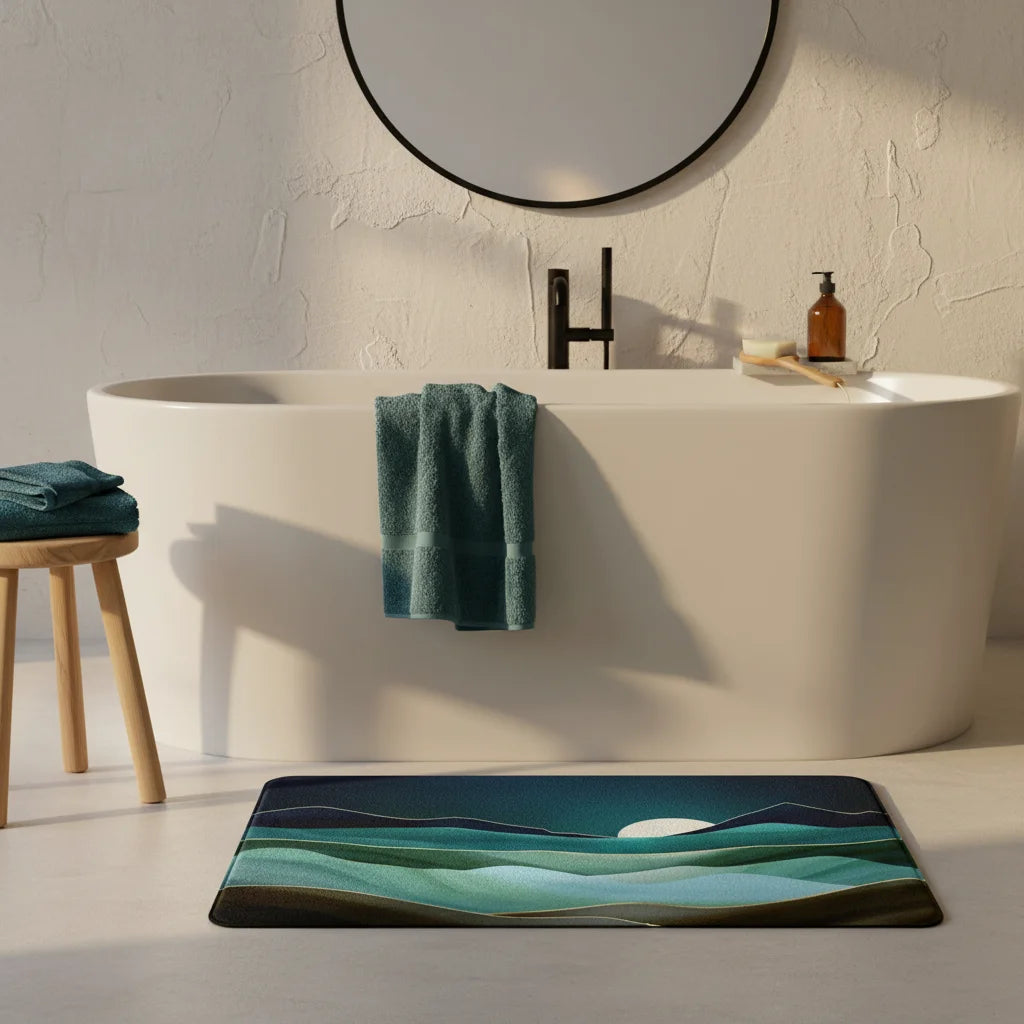 Tapis De Bain Bleu Lagon