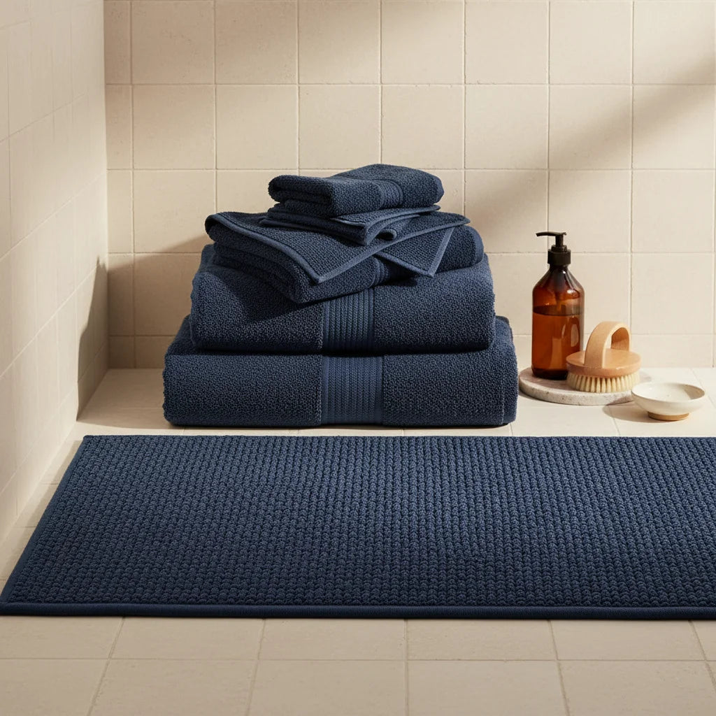 Tapis de Bain Bleu Marine