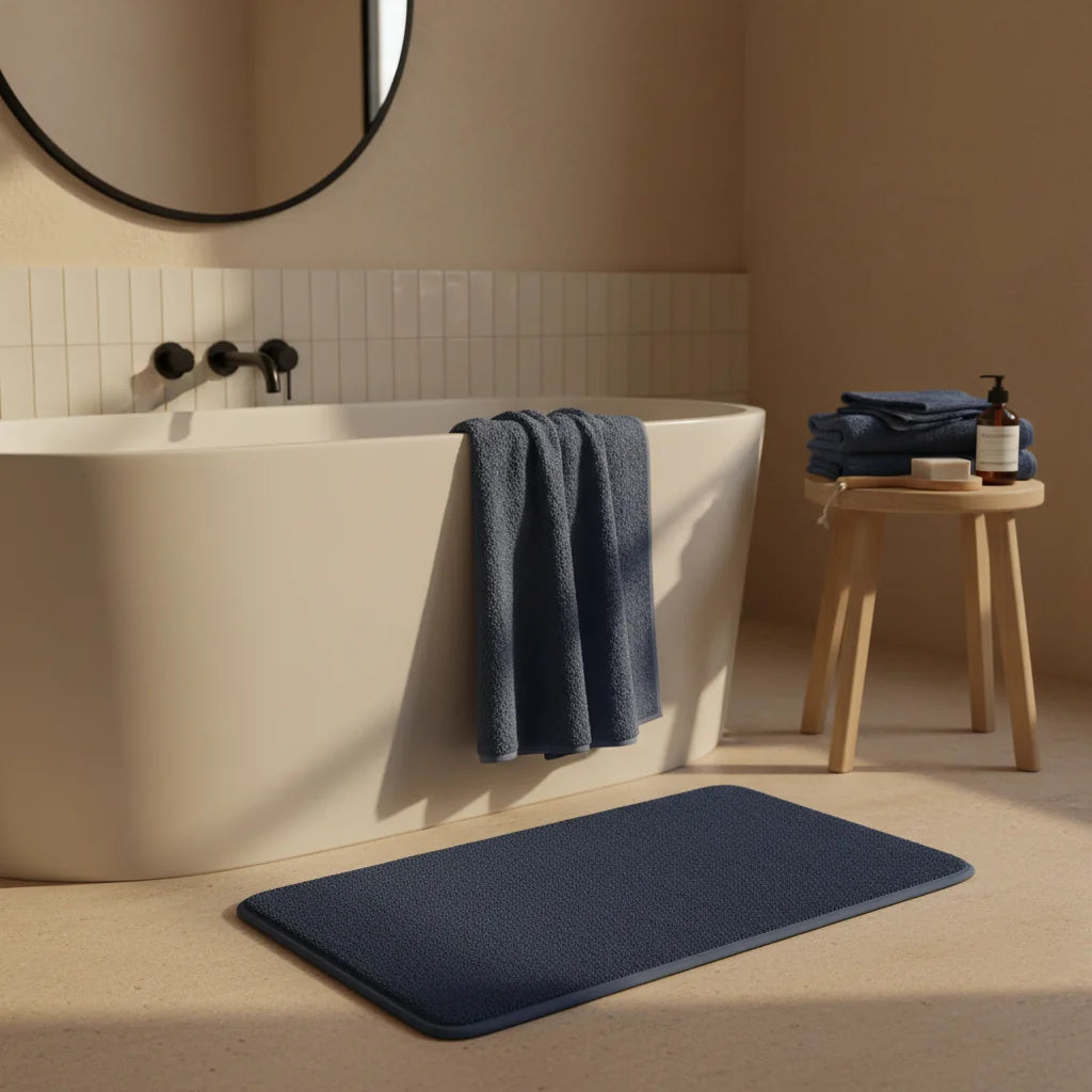 Tapis de Bain Bleu Nuit