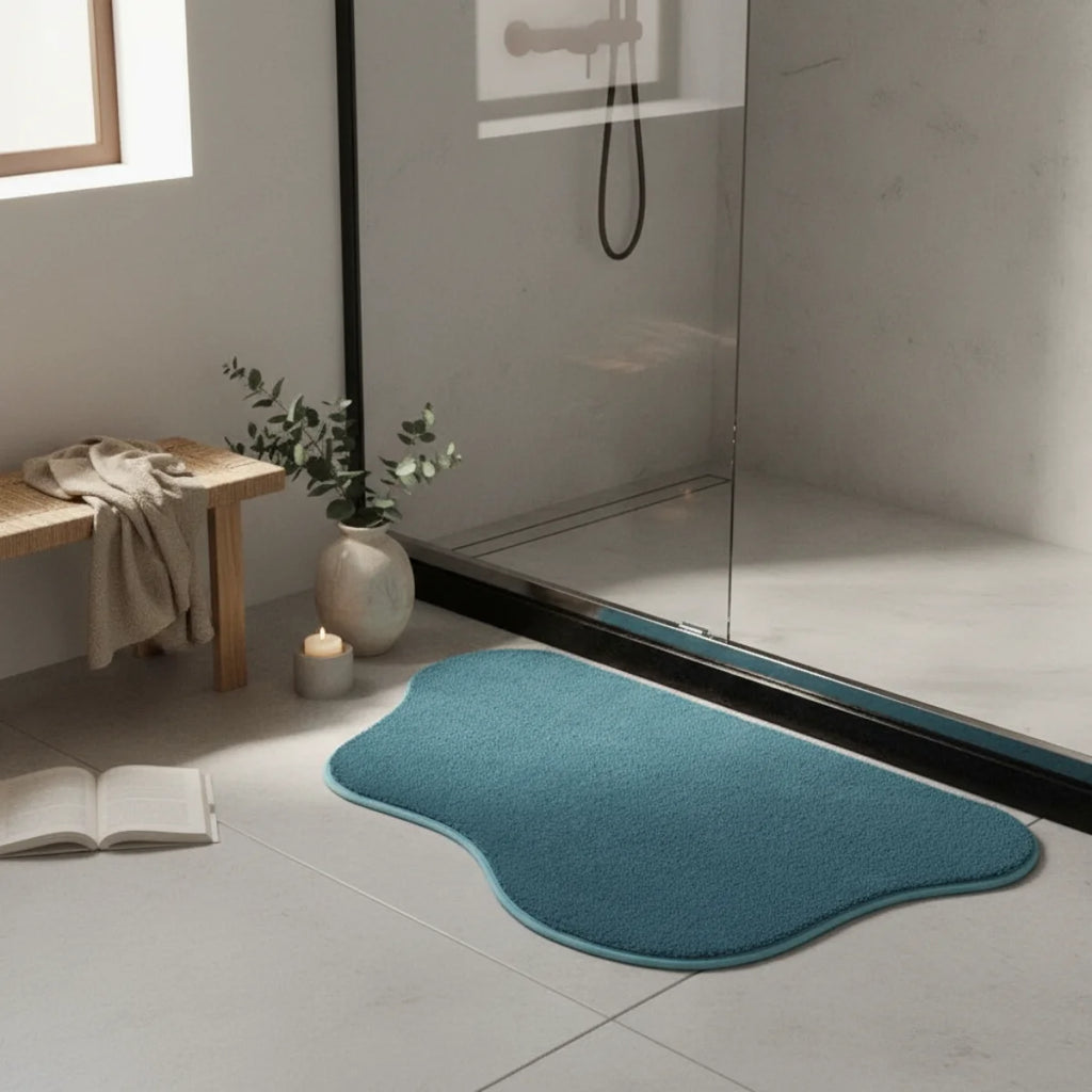 Tapis De Bain Bleu Paon