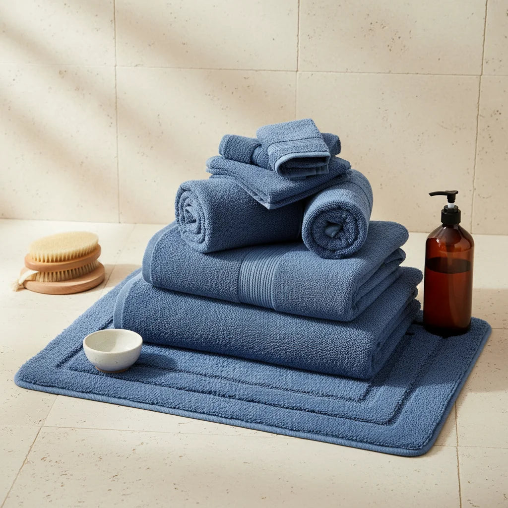 Tapis De Bain Bleu Pétrole