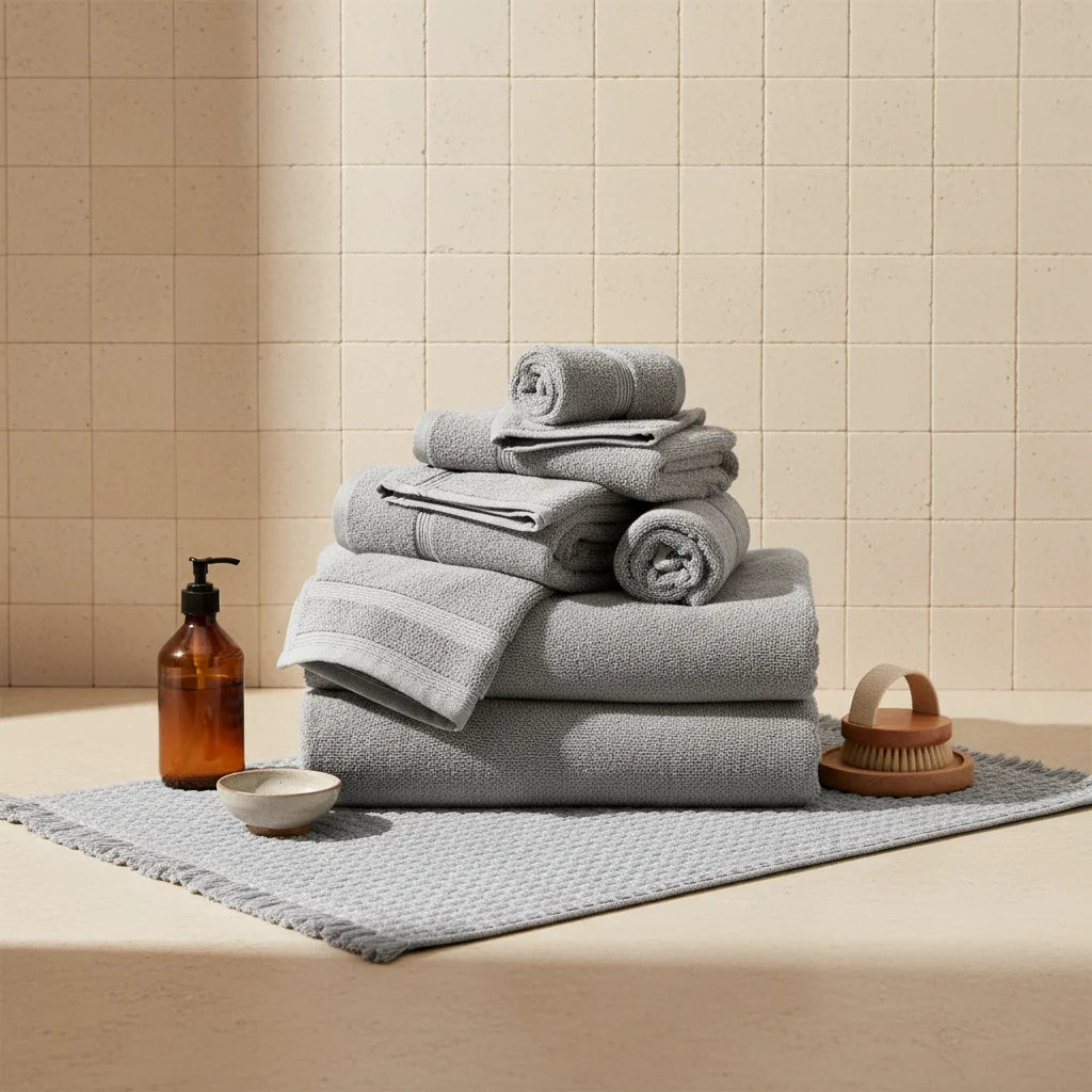 Tapis de Bain Bohème Gris Perle