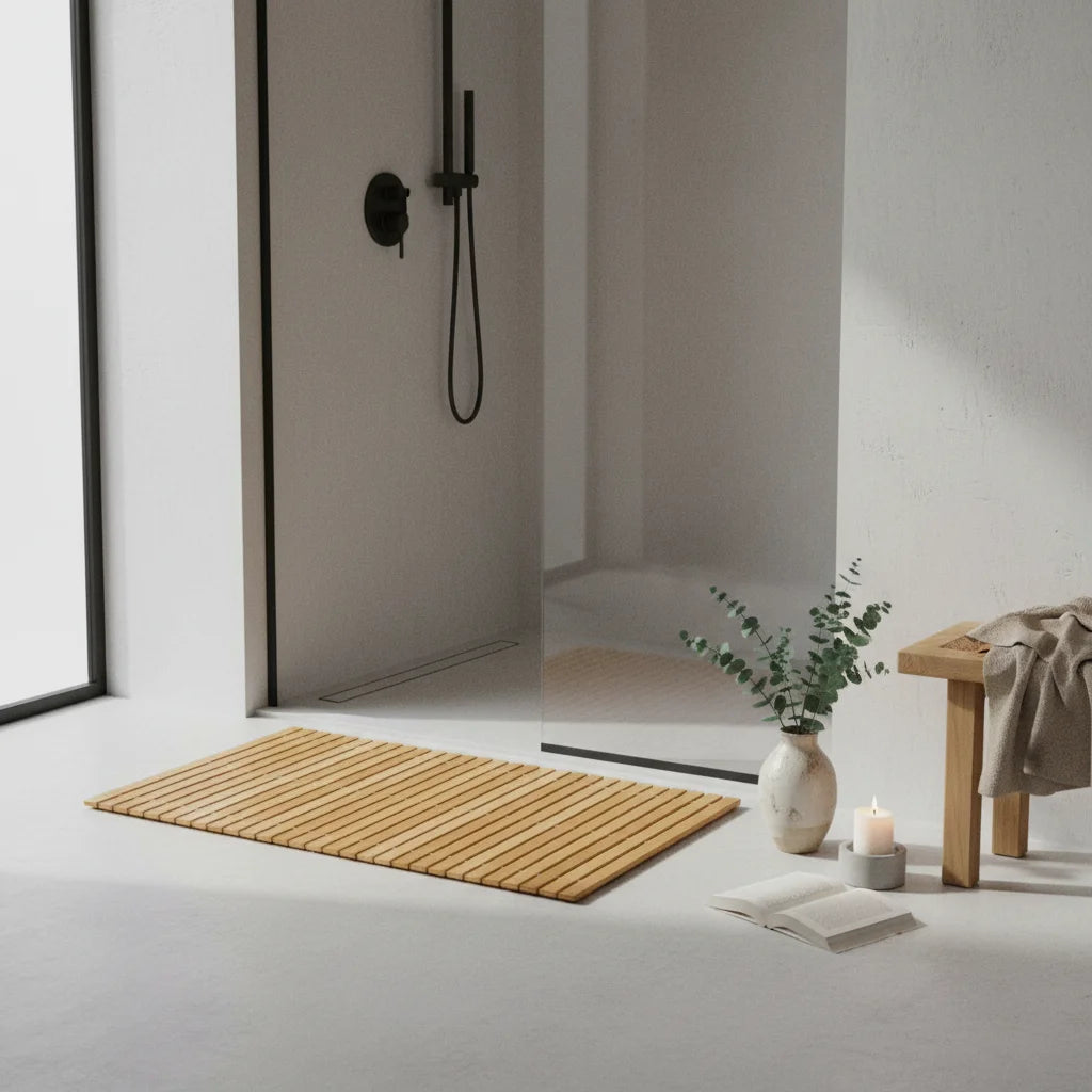 Tapis De Bain Bois Bambou