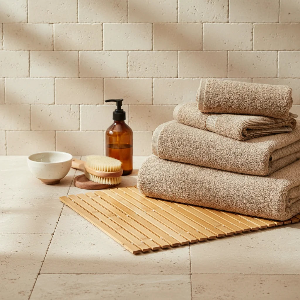 Tapis De Bain Bois Bambou