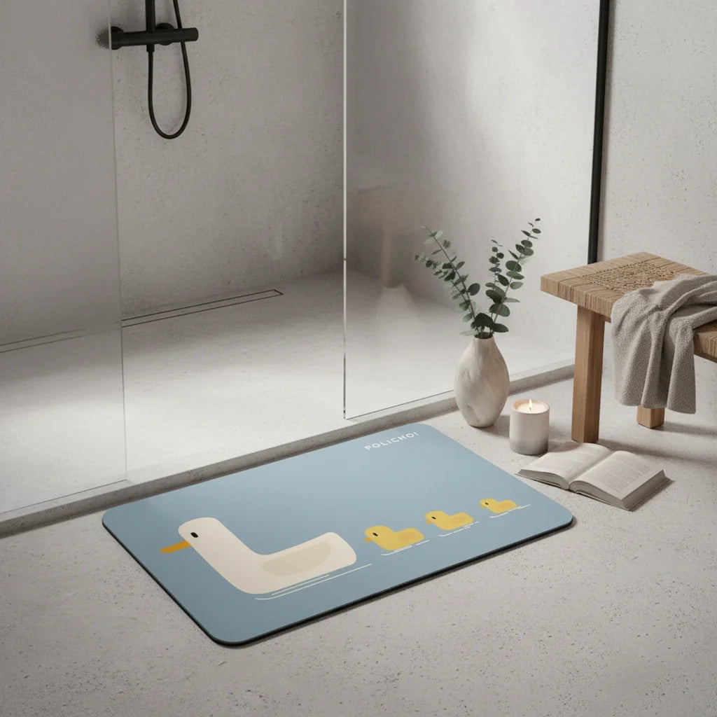 Tapis de Bain Canard Canards Bleu
