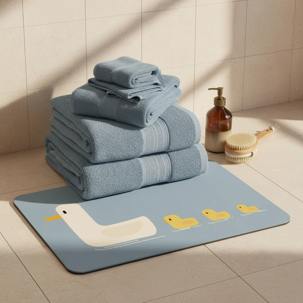 Tapis de Bain Canard Canards Bleu