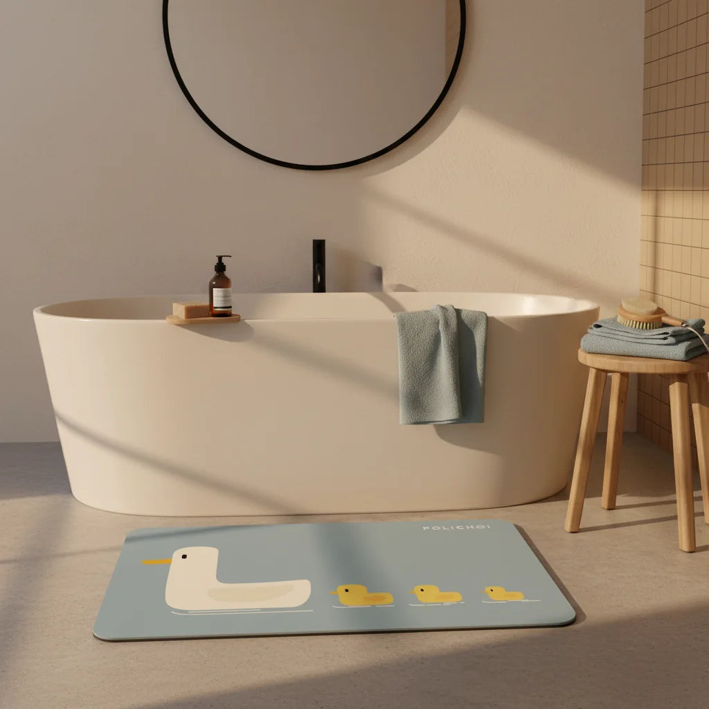 Tapis de Bain Canard Canards Bleu