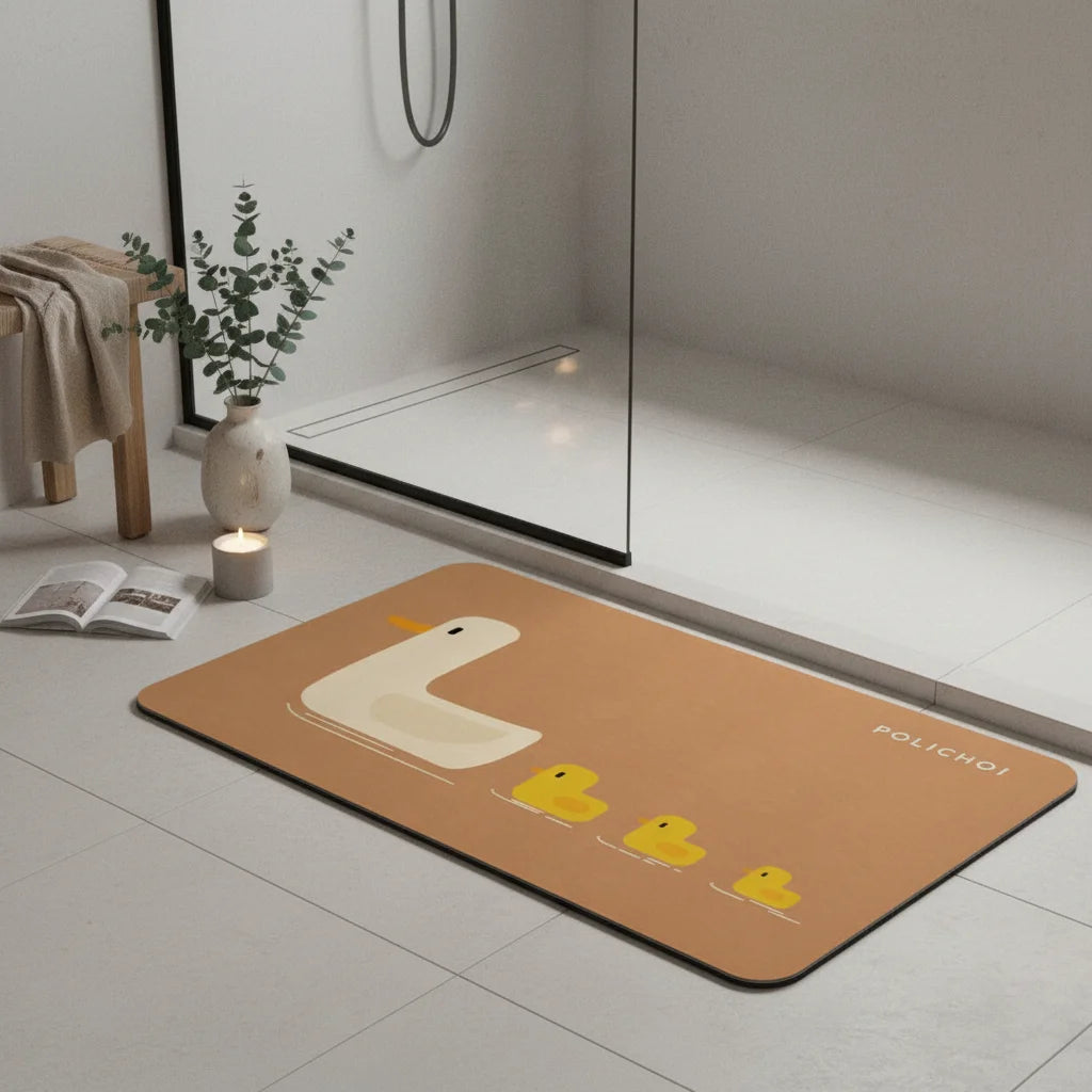 Tapis de Bain Canard Canards Terracotta