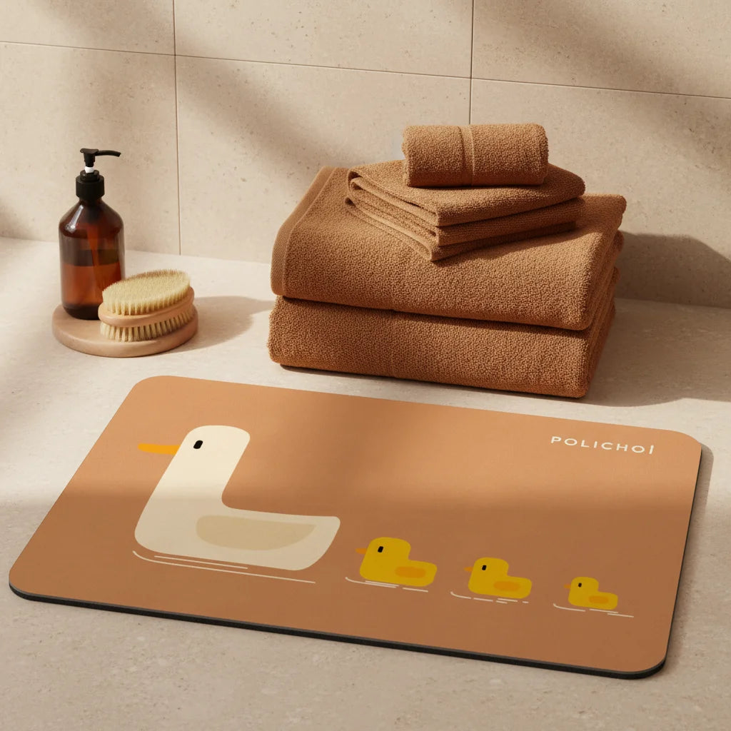 Tapis de Bain Canard Canards Terracotta