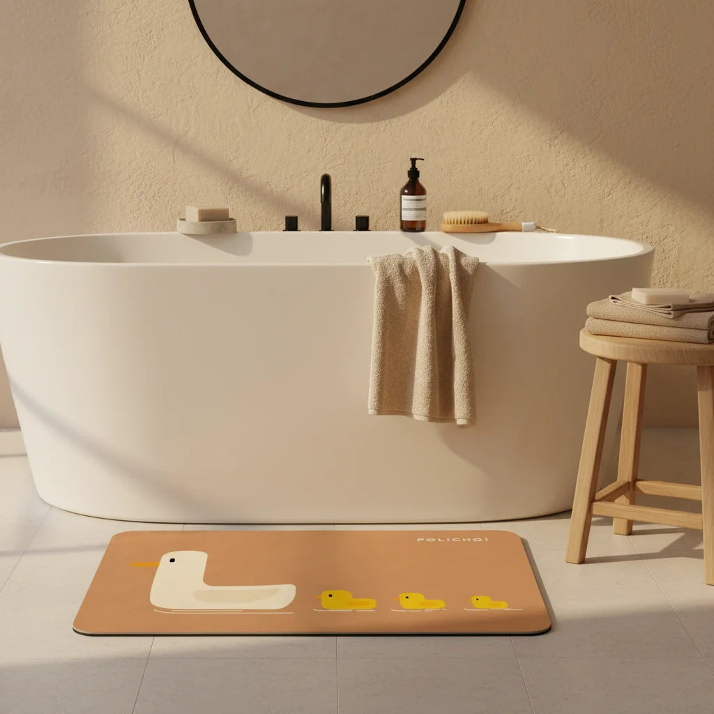 Tapis de Bain Canard Canards Terracotta