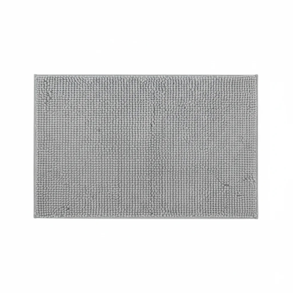 Tapis De Bain Chenille 60x90CM Gris Naturel