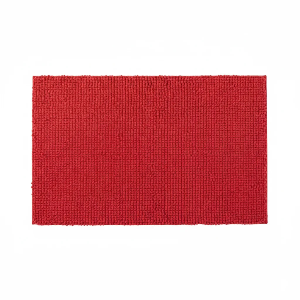Tapis De Bain Chenille 60x90CM Rouge Vif