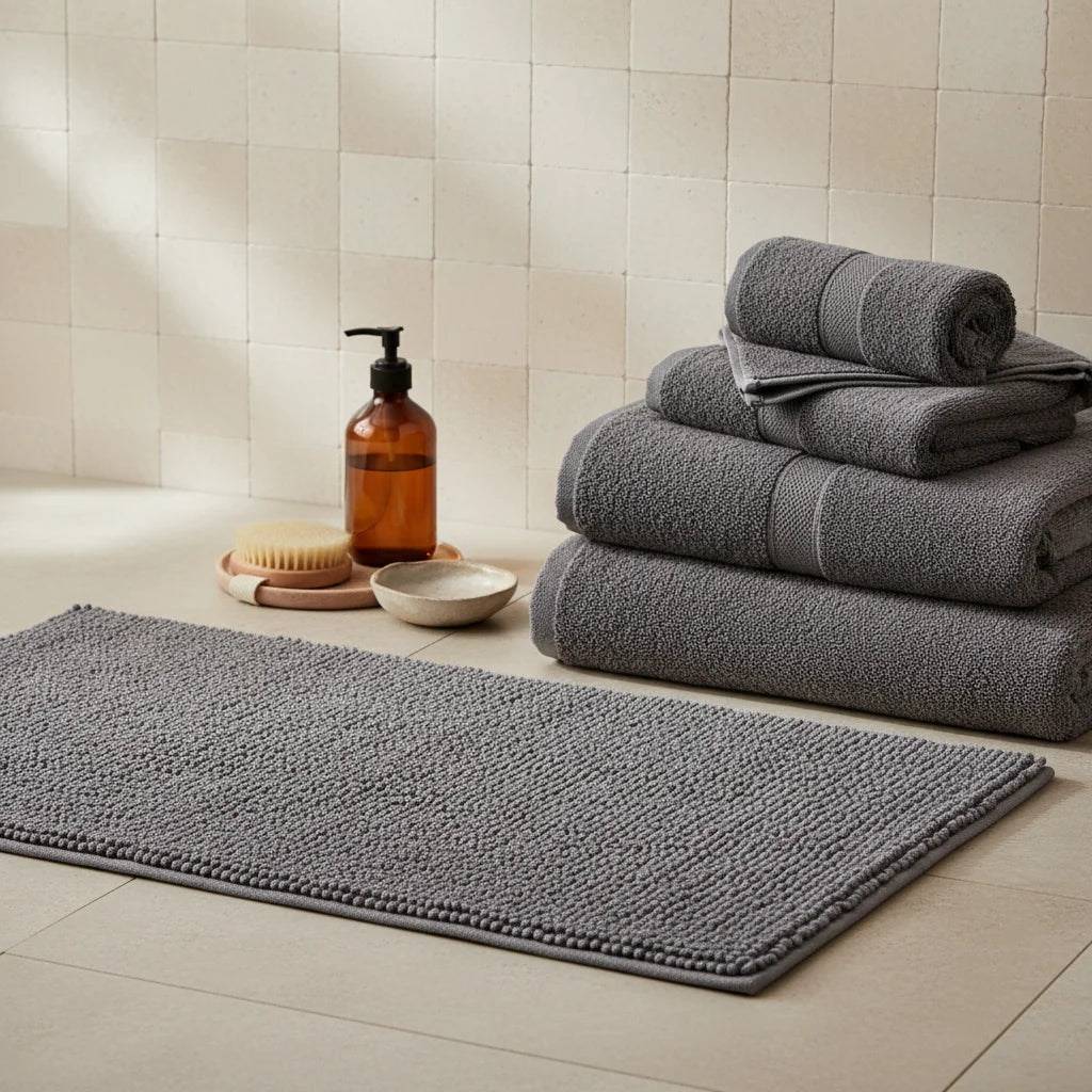 Tapis De Bain Chenille Gris