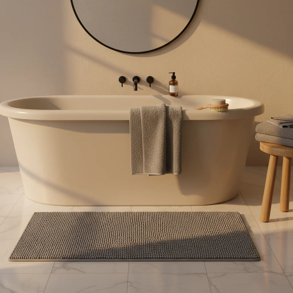 Tapis De Bain Chenille Gris