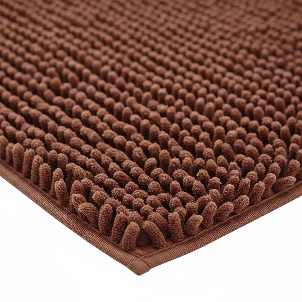 Tapis de Bain Chenille Marron 70x140cm