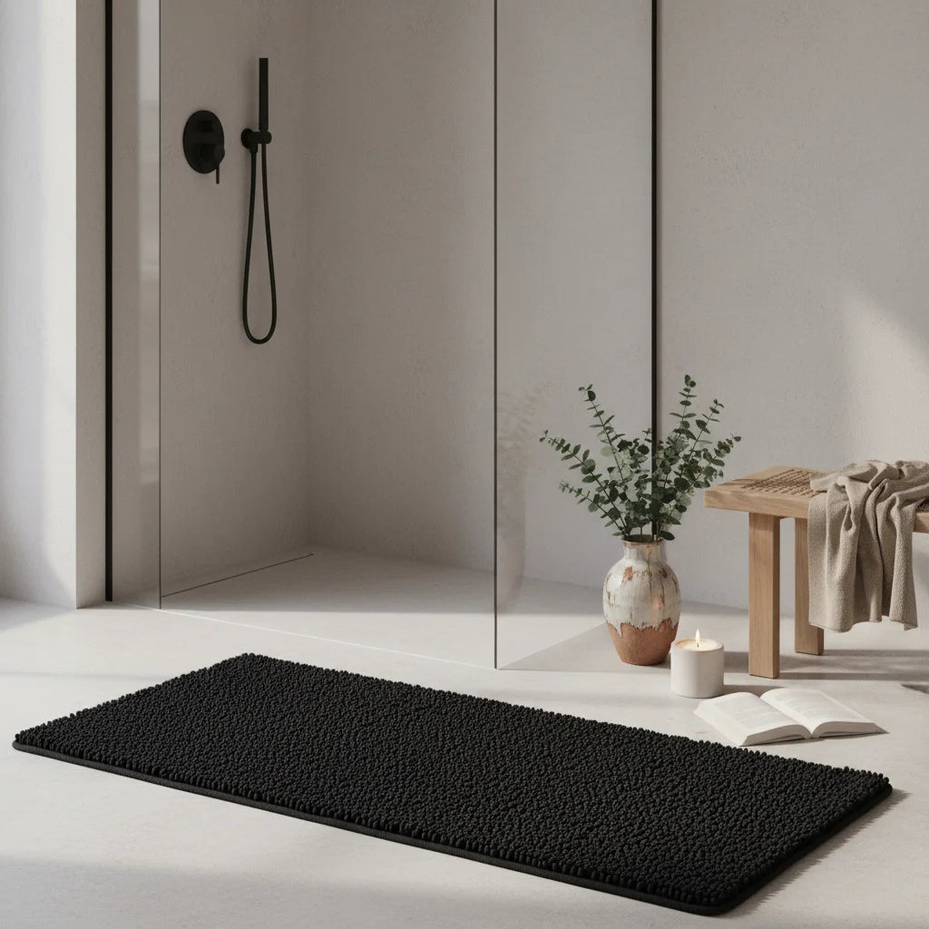 Tapis De Bain Chenille Noir