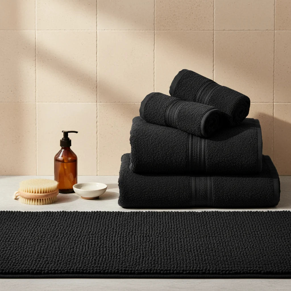 Tapis De Bain Chenille Noir