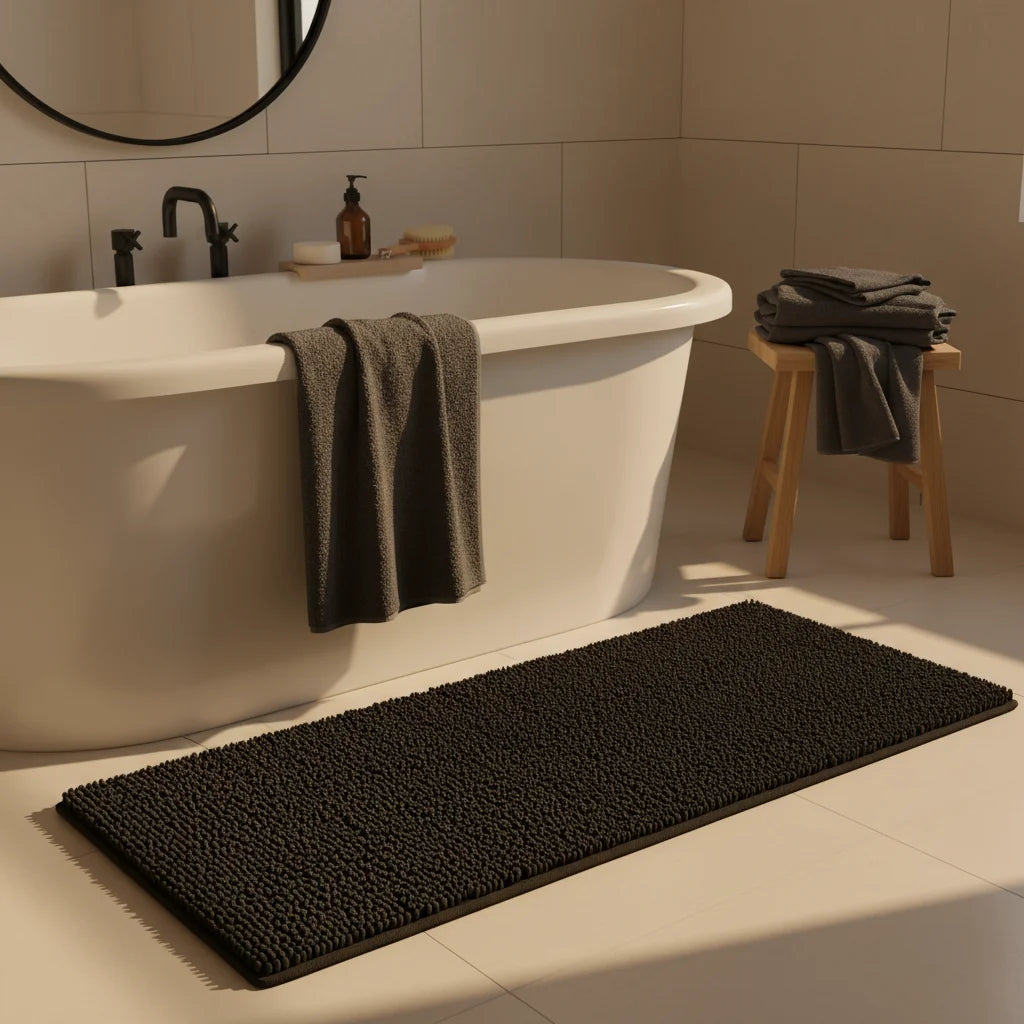 Tapis De Bain Chenille Noir