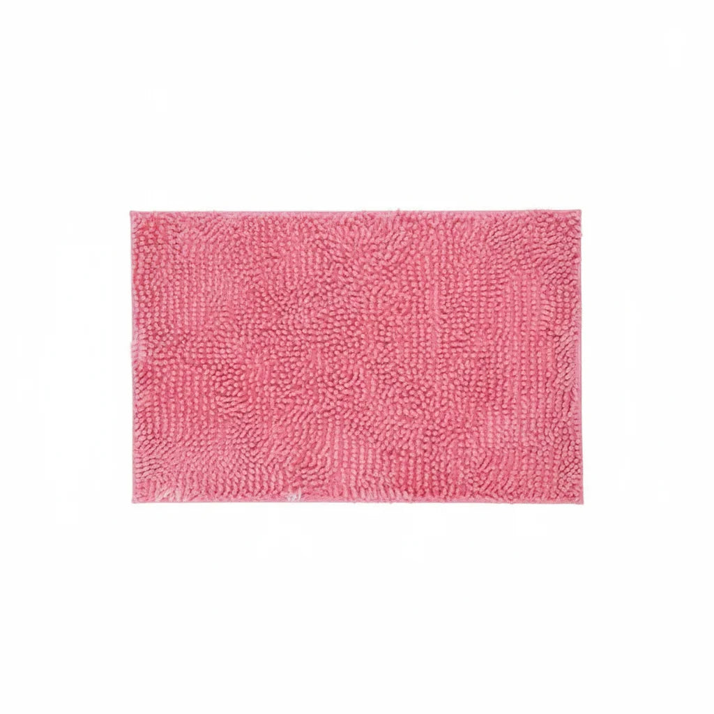 Tapis De Bain Chenille Rose 70x140cm