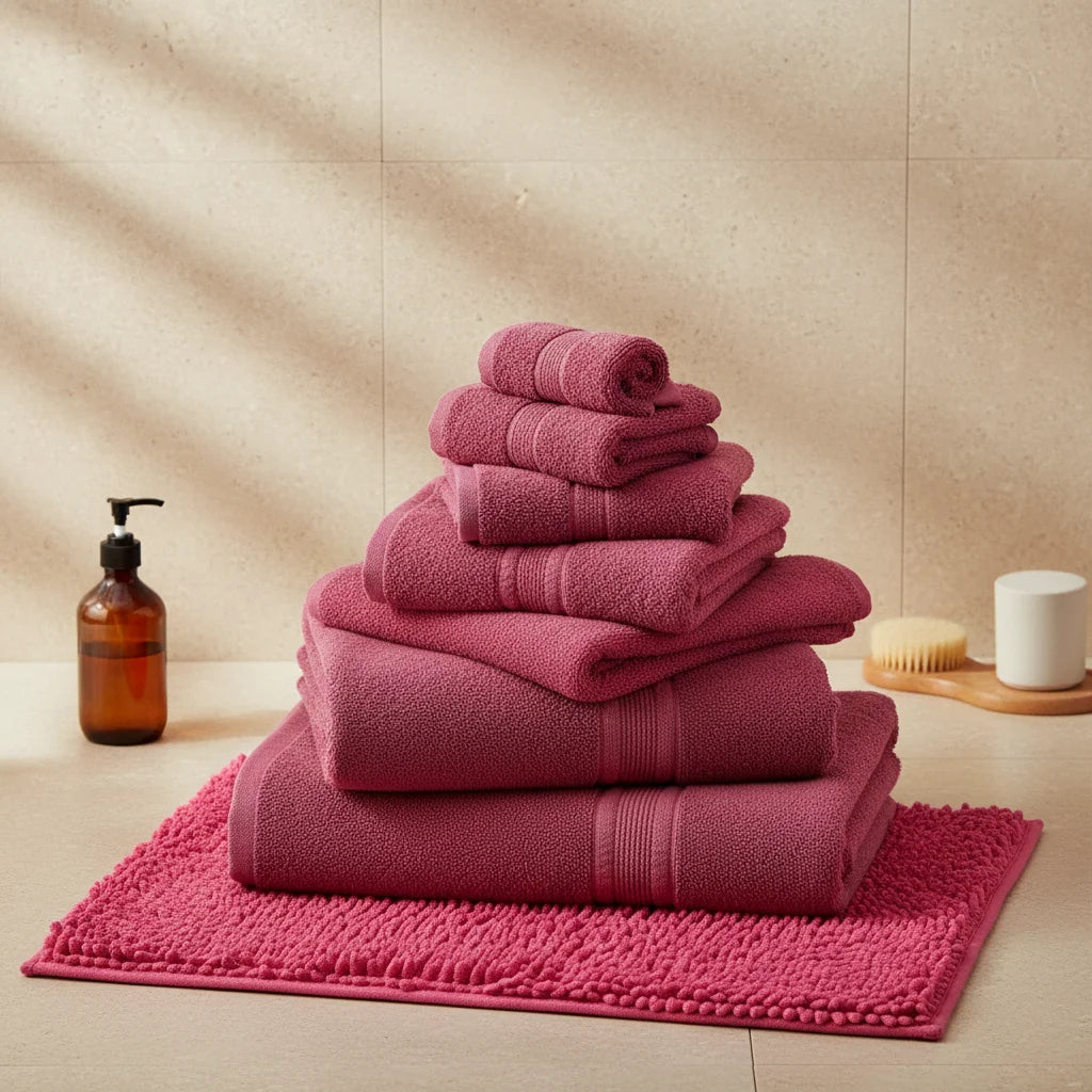 Tapis De Bain Chenille Rose Fushia