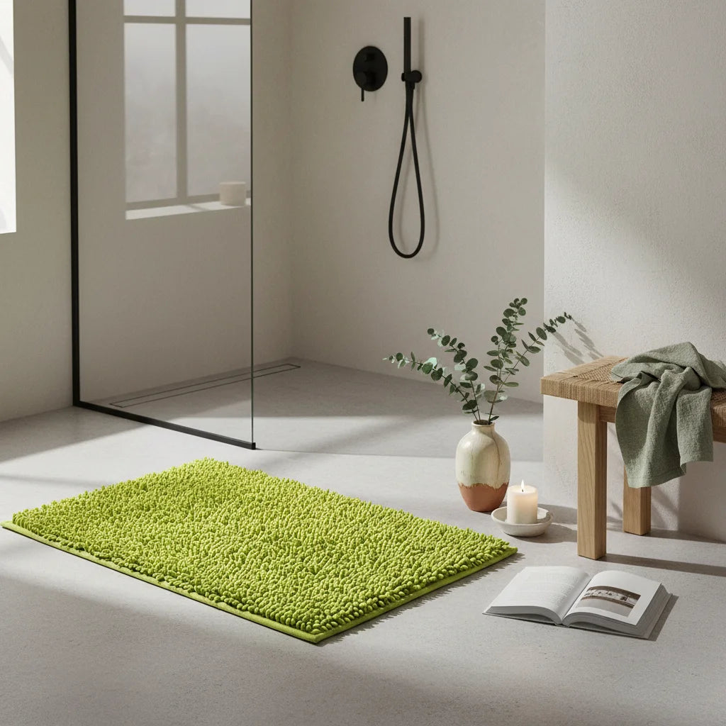 Tapis de Bain Chenille Vert 70x140cm