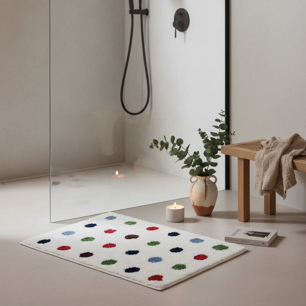 Tapis de Bain Coloré Pois Multicolores