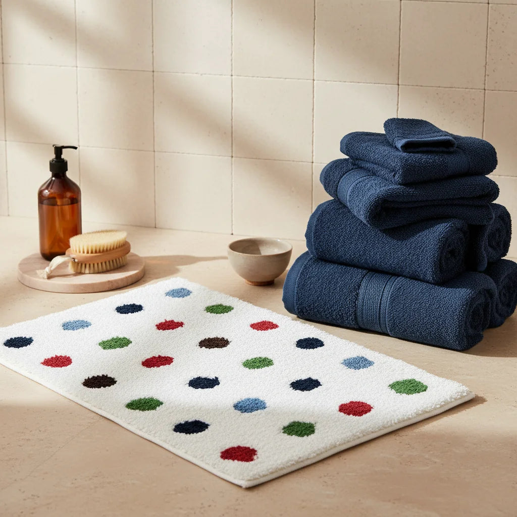 Tapis de Bain Coloré Pois Multicolores