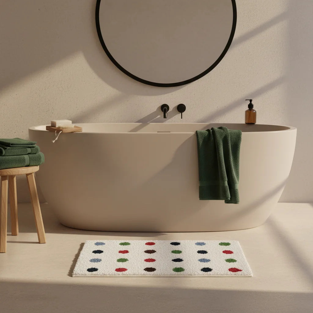 Tapis de Bain Coloré Pois Multicolores