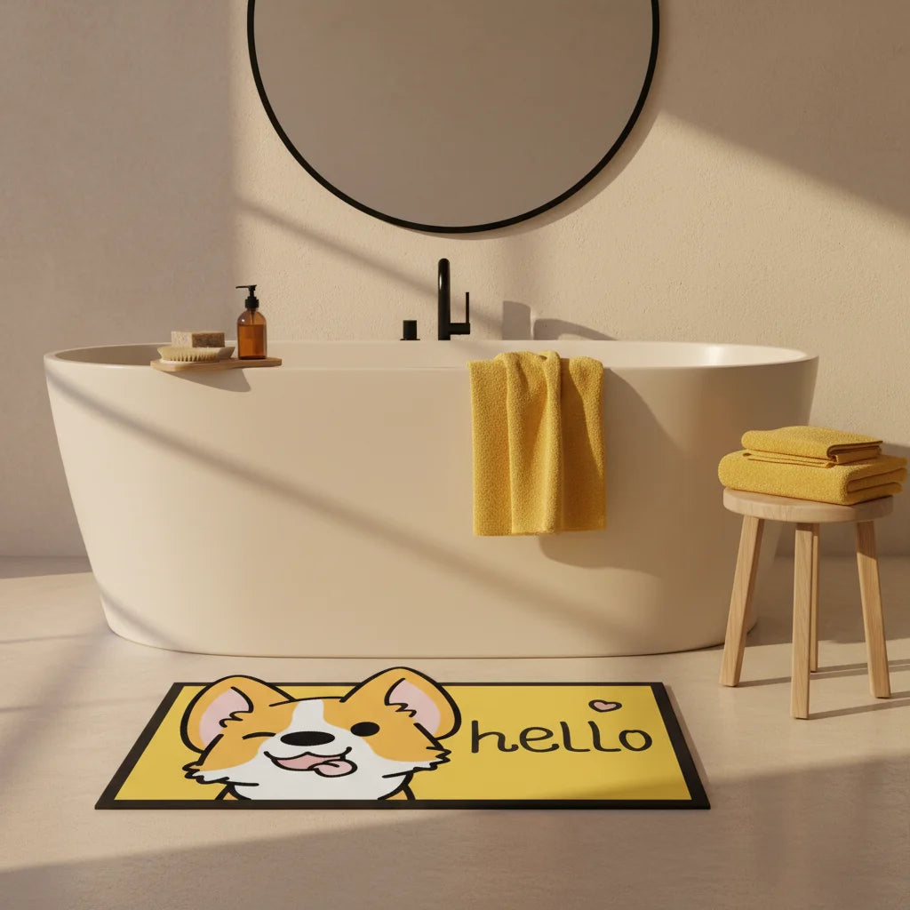 Tapis De Bain Corgi