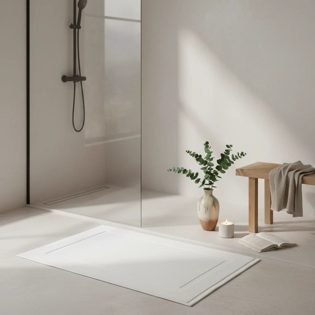 Tapis De Bain Coton Blanc