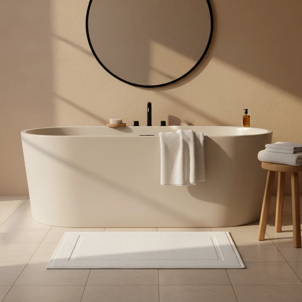 Tapis De Bain Coton Blanc