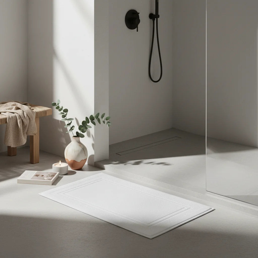 Tapis De Bain Coton Bleu Glacier