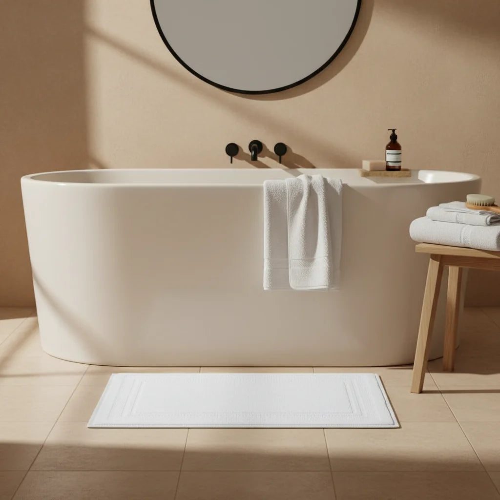 Tapis De Bain Coton Bleu Glacier