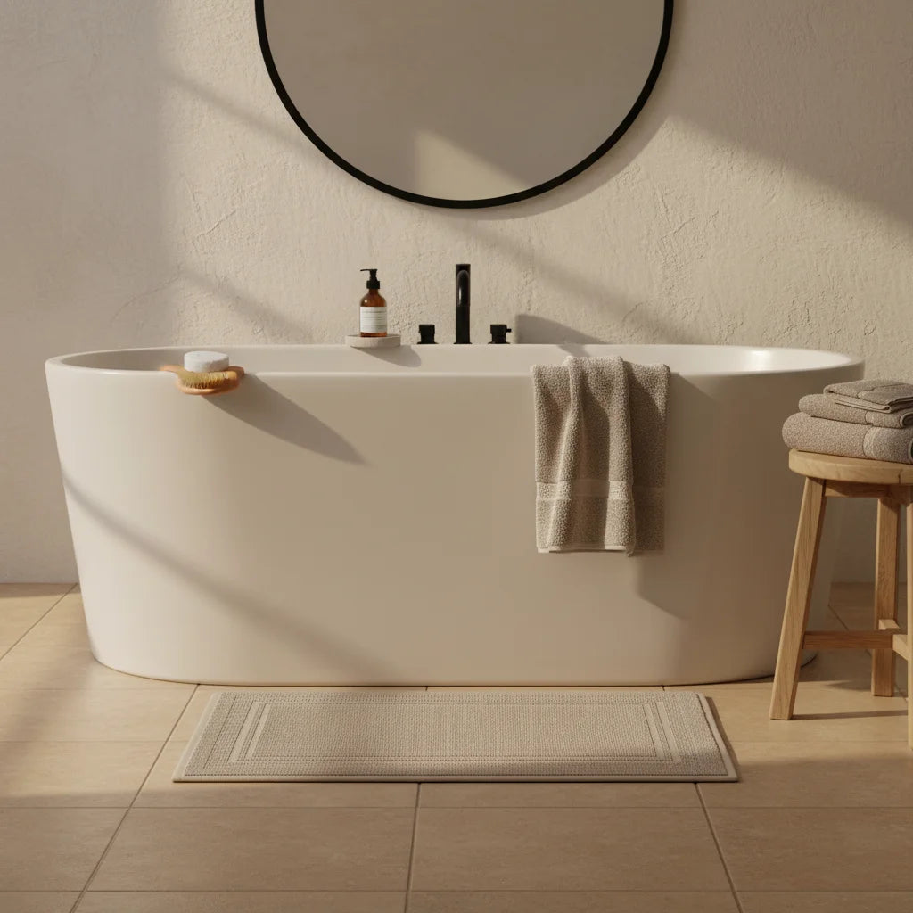 Tapis De Bain Coton Lin Doux