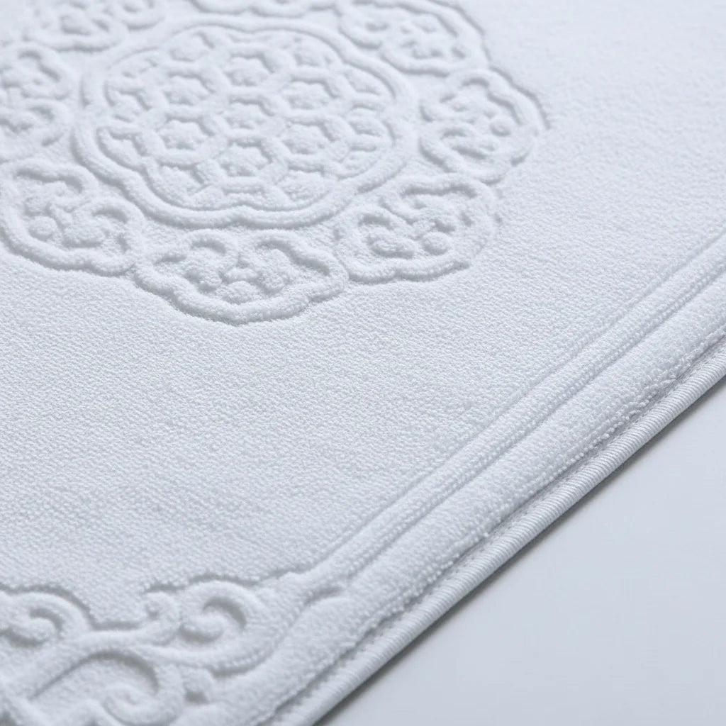 Tapis De Bain Coton Épais Écru Pur