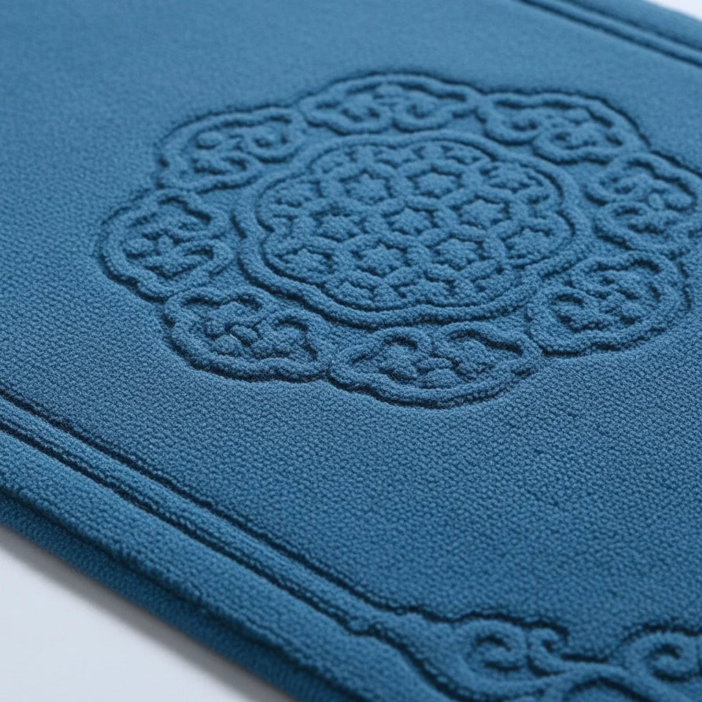 Tapis De Bain Coton Épais Bleu Canard