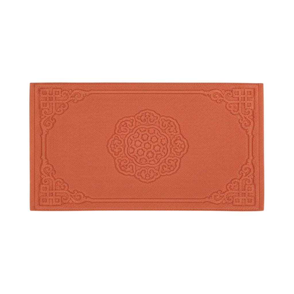 Tapis De Bain Coton Épais Orange Brique