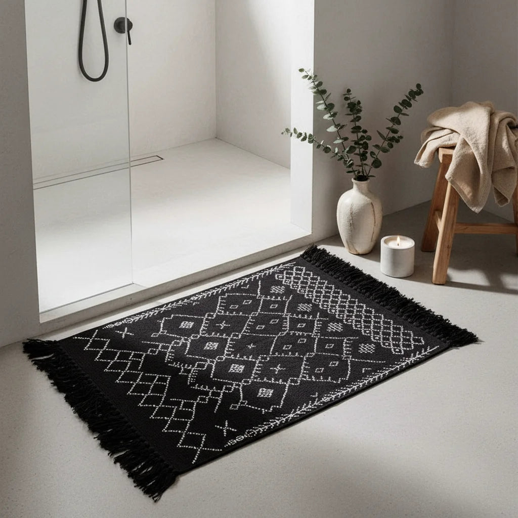 Tapis De Bain Coton Noir