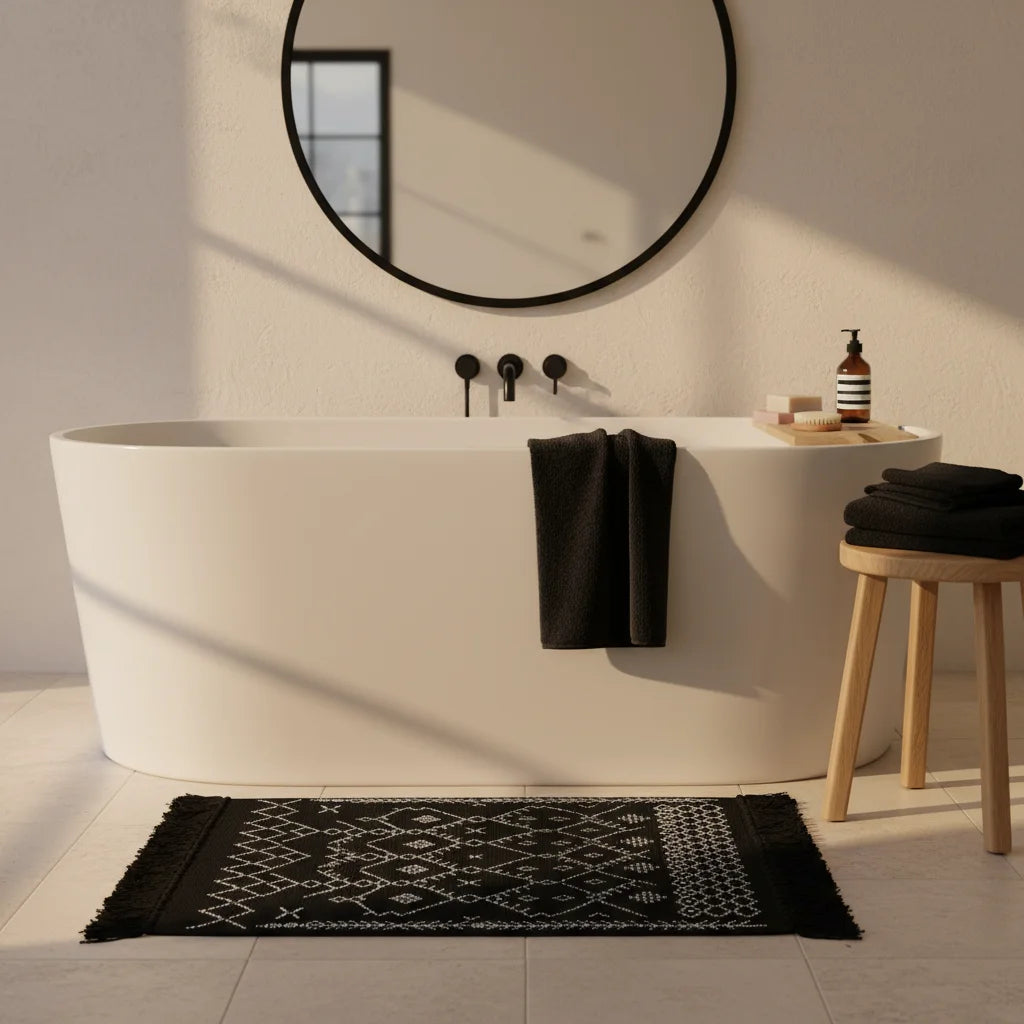 Tapis De Bain Coton Noir