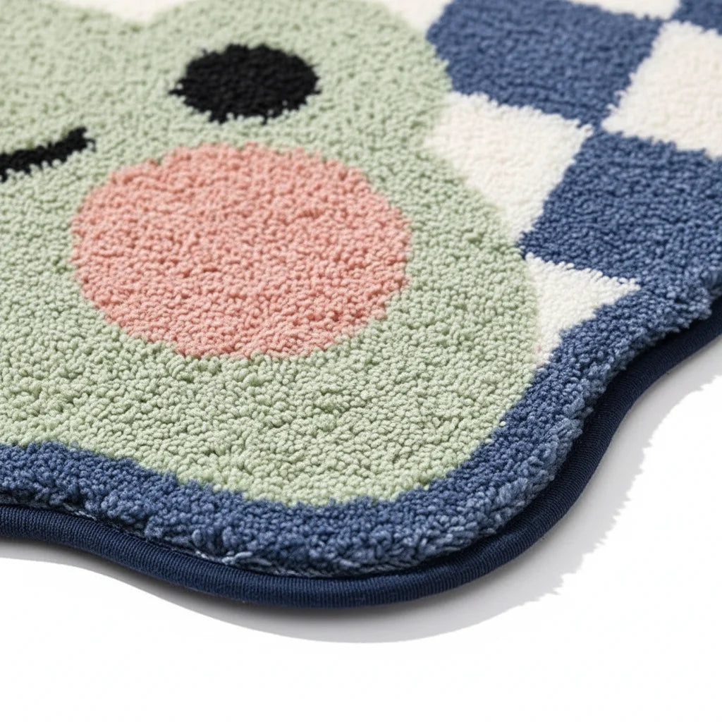Tapis de Bain Damier Tortue Souriante