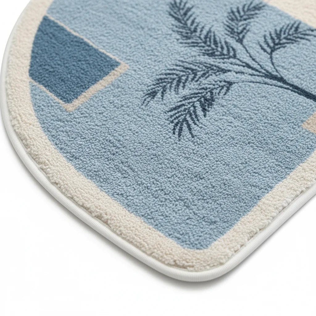 Tapis De Bain Demi Lune Bleu